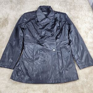 Karizma Women's Button Front Coat Jacket Collared Long Sleeves Size M Black